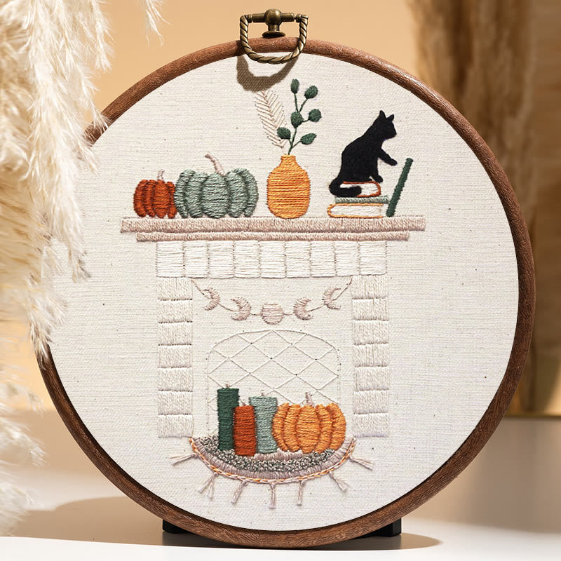 Rubbyoo Embroidery Kit - Autumn Hearth | Holiday Needle Craft Gifts - image 1