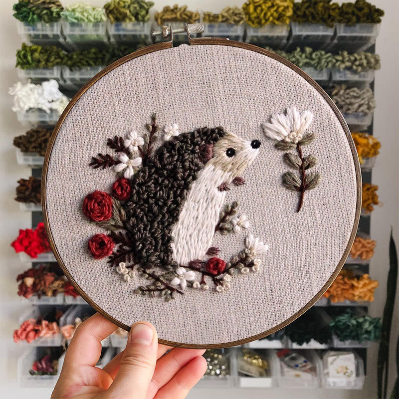 Rubbyoo Embroidery Kit - Floral Hedgehog | Cute Animal | Needle Craft For Beginners  - image 6
