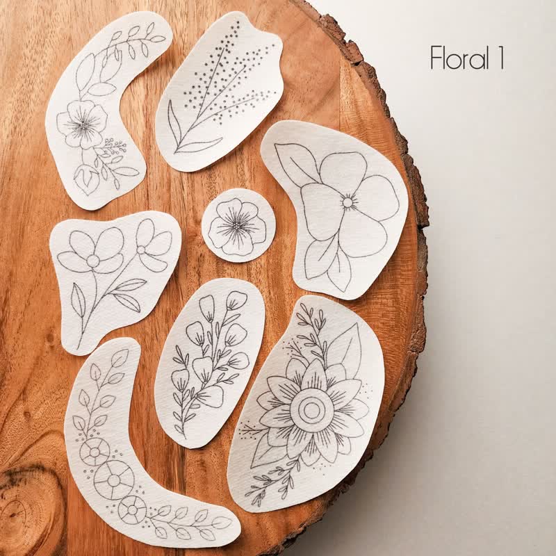Botanical Stick And Stitch Embroidery Patterns | Embroidery For Clothes - Floral 1 - image 2