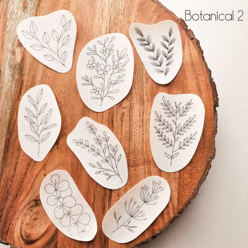 Botanical Stick And Stitch Embroidery Patterns | Embroidery For Clothes - Botanical 2 - image 1