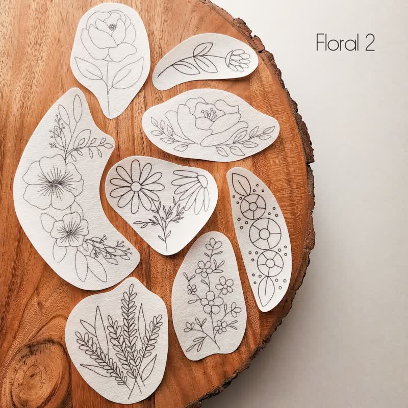Botanical Stick And Stitch Embroidery Patterns | Embroidery For Clothes - Floral 2 - image 3