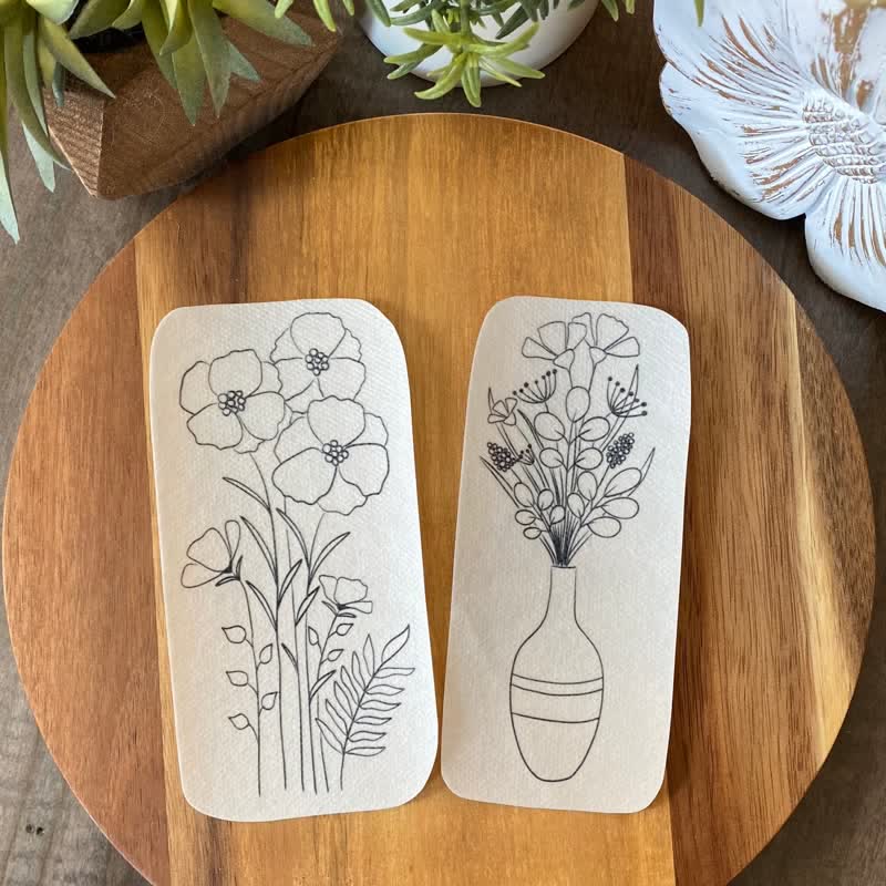 Tall  Skinny Flowers Stick And Stitch Embroidery Patterns | Embroidery For Clothes - image 1