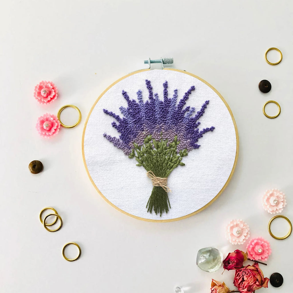 Rubbyoo Embroidery Kit - Lavender Flower  | Floral Needle Craft Gifts - image 7