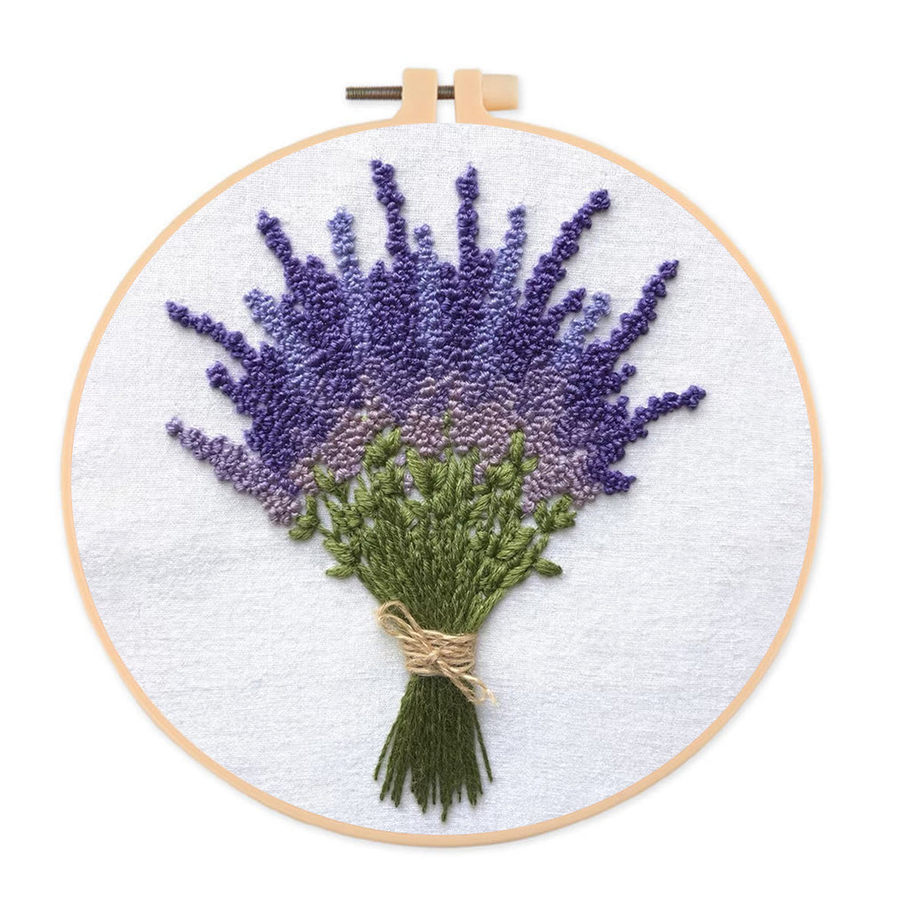 Rubbyoo Embroidery Kit - Lavender Flower  | Floral Needle Craft Gifts - 20*20cm - image 0