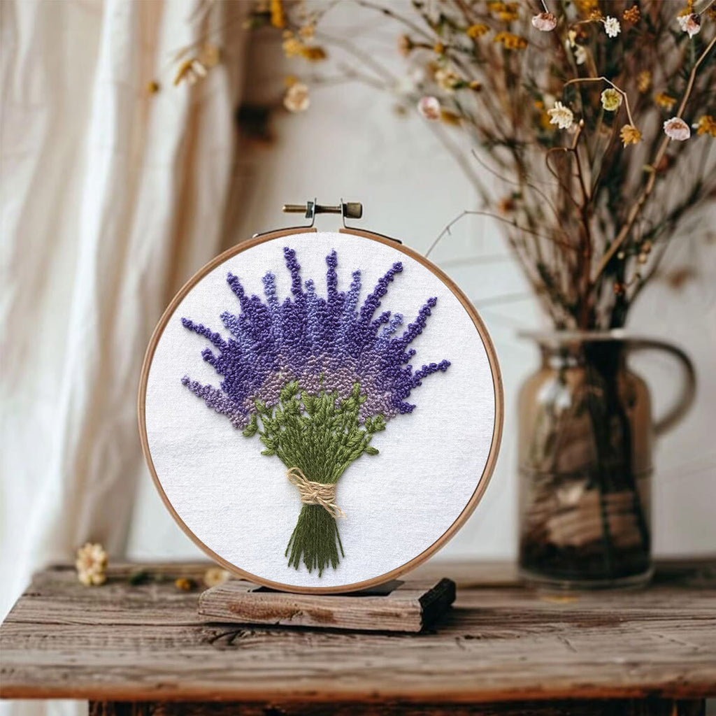 Rubbyoo Embroidery Kit - Lavender Flower  | Floral Needle Craft Gifts - image 8