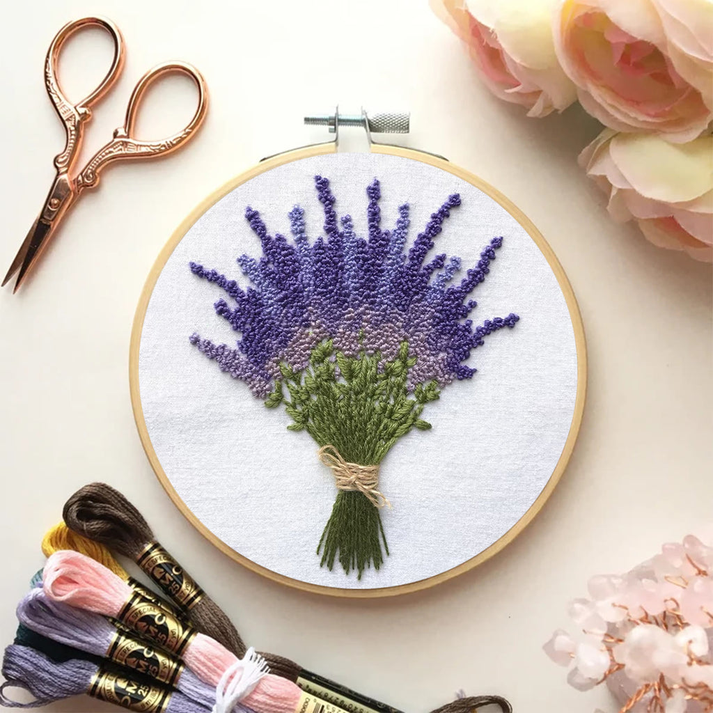 Rubbyoo Embroidery Kit - Lavender Flower  | Floral Needle Craft Gifts - image 5