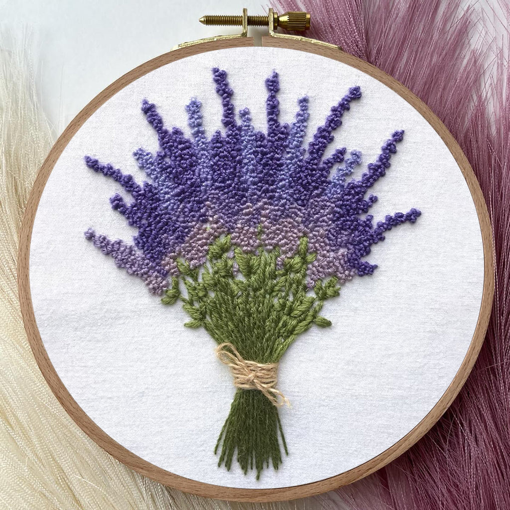 Rubbyoo Embroidery Kit - Lavender Flower  | Floral Needle Craft Gifts - image 2
