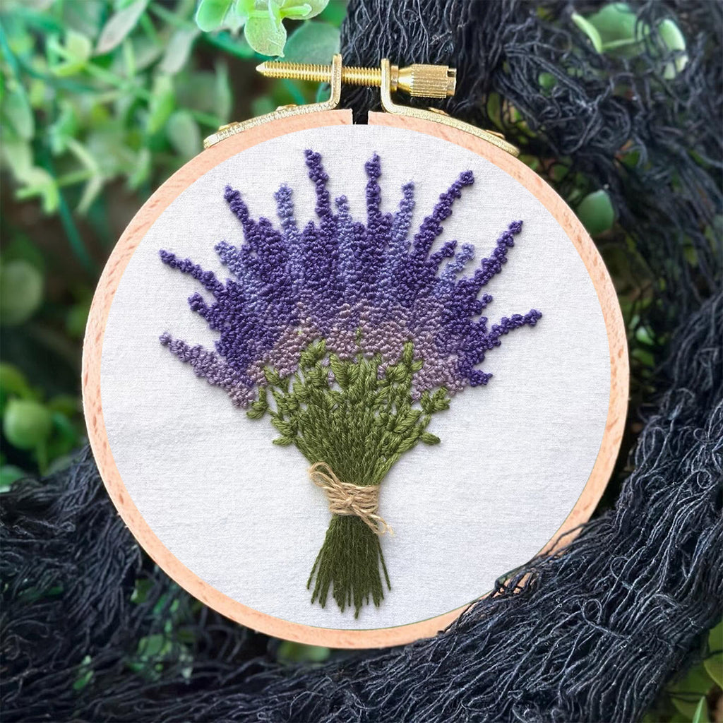 Rubbyoo Embroidery Kit - Lavender Flower  | Floral Needle Craft Gifts - image 4