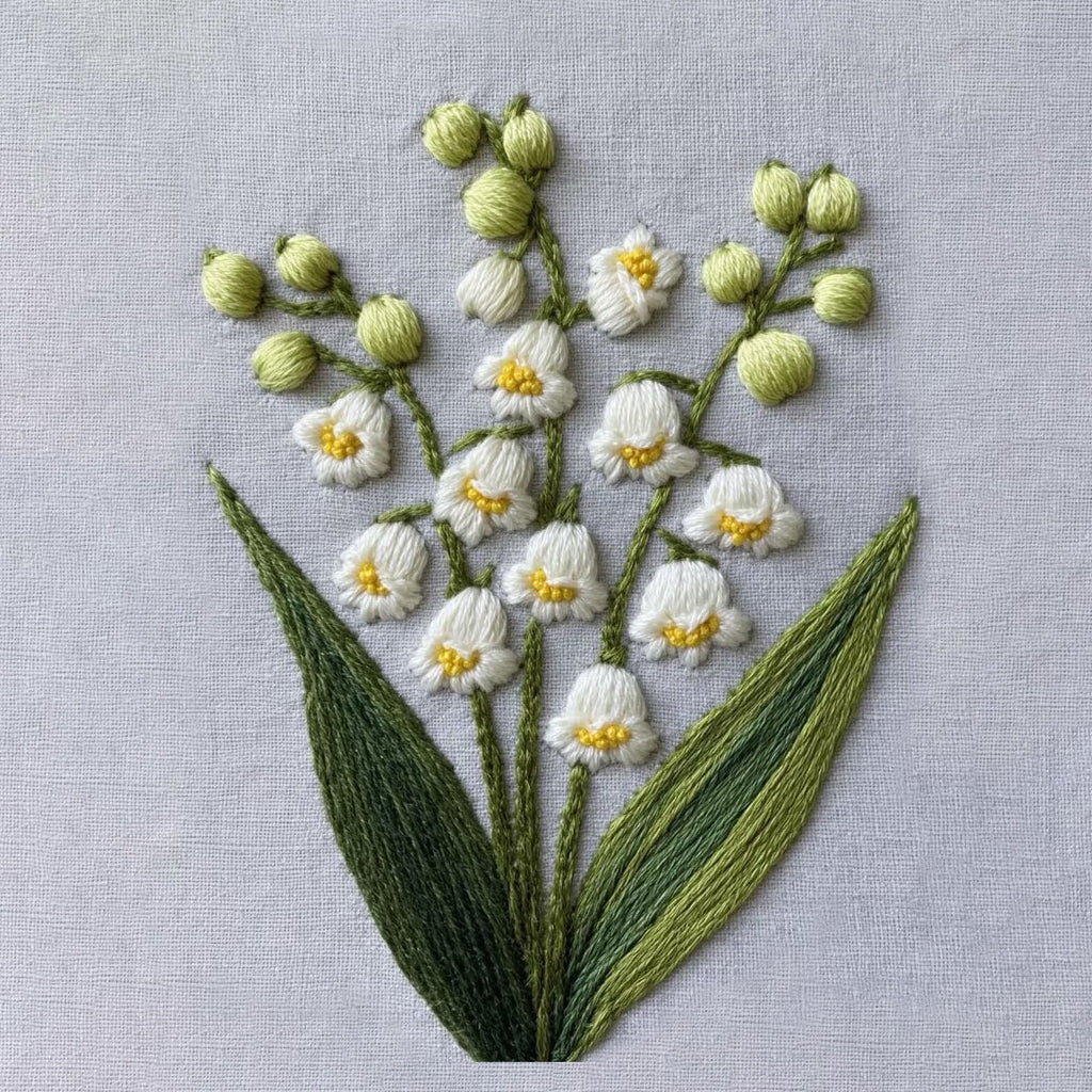 Rubbyoo Embroidery Kit - Lily Of The Valley   | Flower Needle Craft Kits - image 9