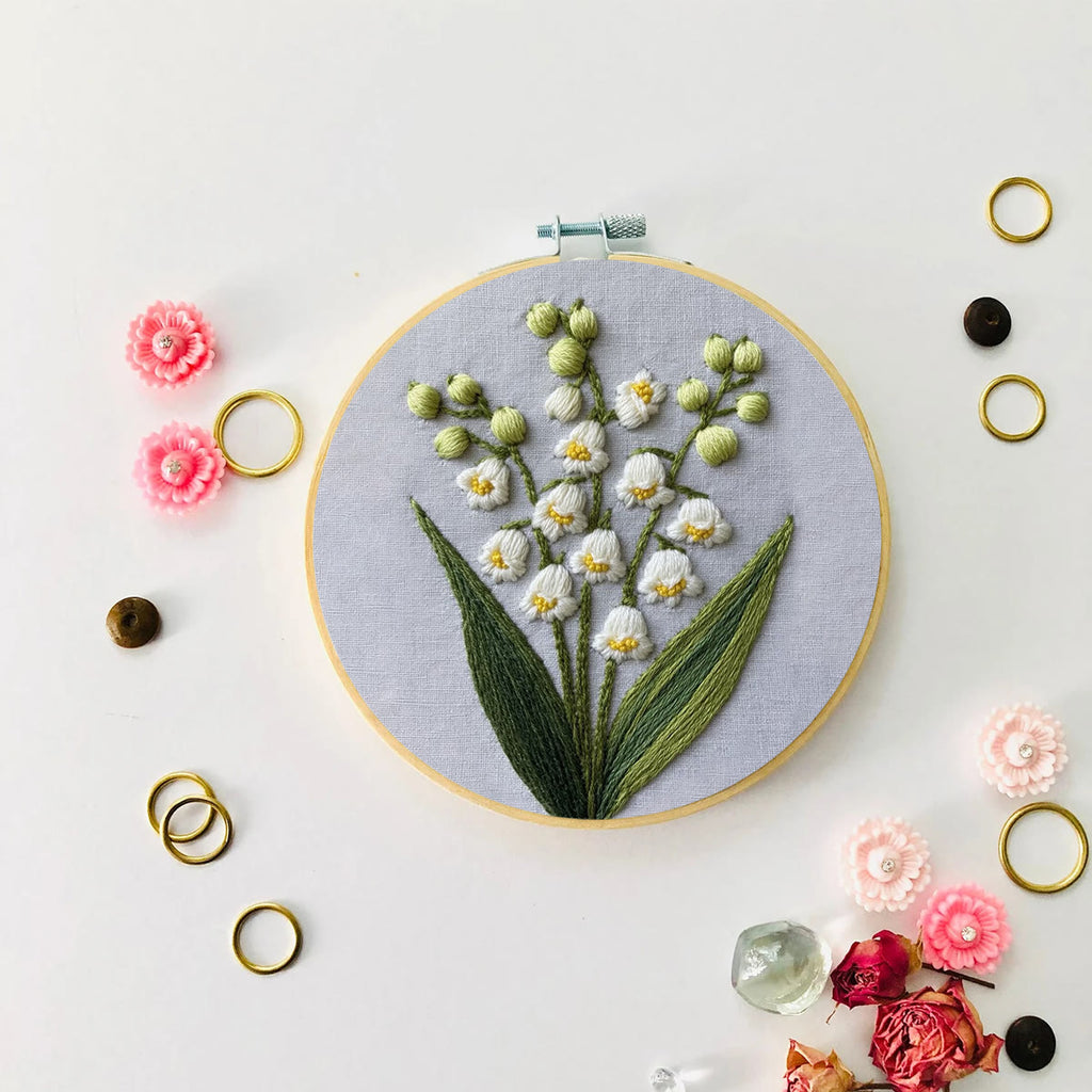 Rubbyoo Embroidery Kit - Lily Of The Valley   | Flower Needle Craft Kits - image 6