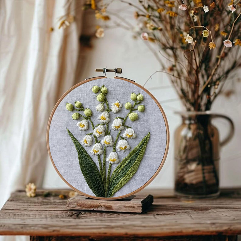 Rubbyoo Embroidery Kit - Lily Of The Valley   | Flower Needle Craft Kits - image 8