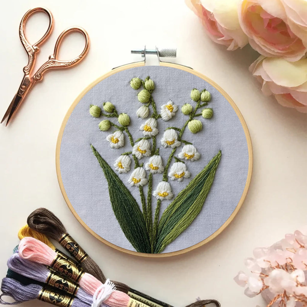 Rubbyoo Embroidery Kit - Lily Of The Valley   | Flower Needle Craft Kits - image 5