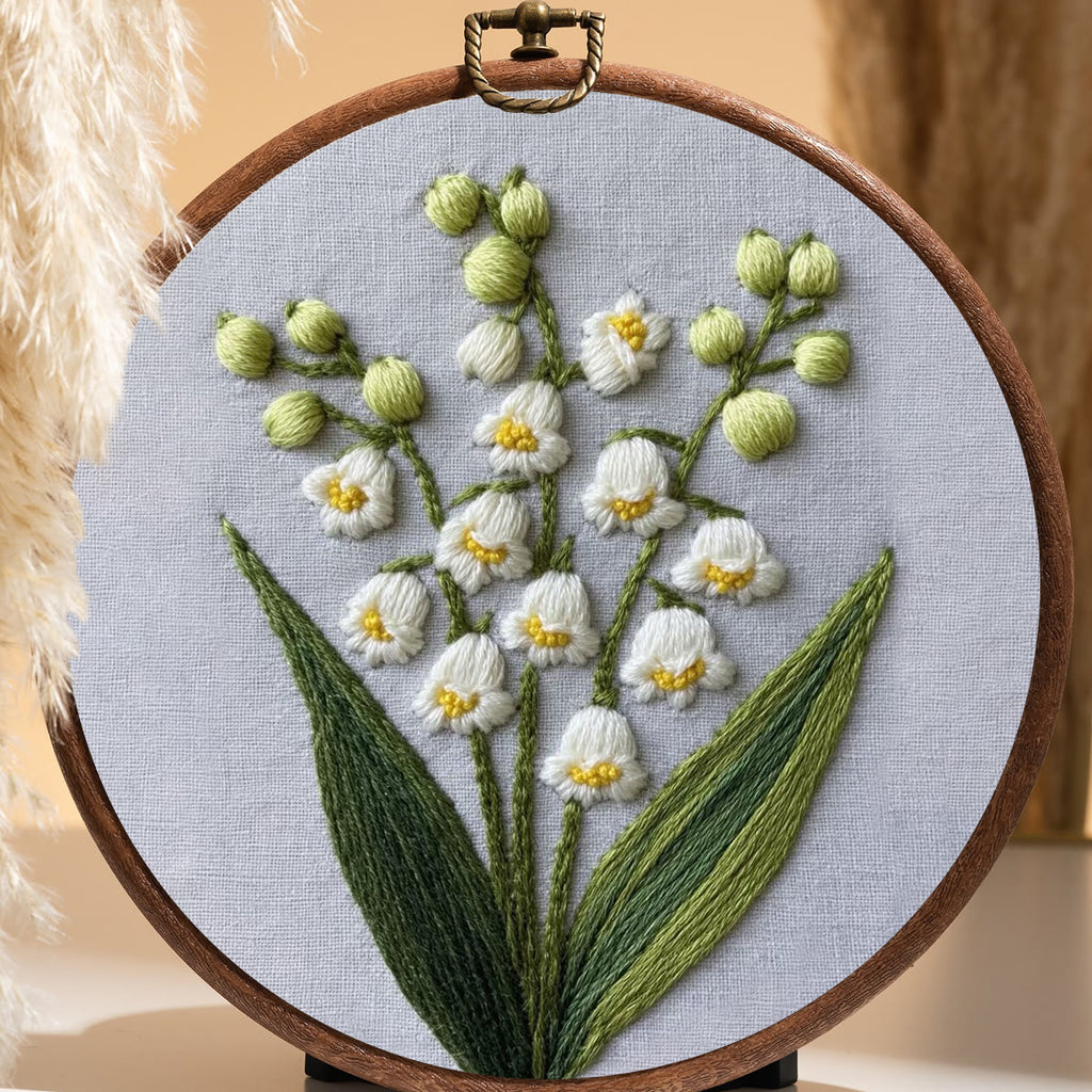 Rubbyoo Embroidery Kit - Lily Of The Valley   | Flower Needle Craft Kits - image 7