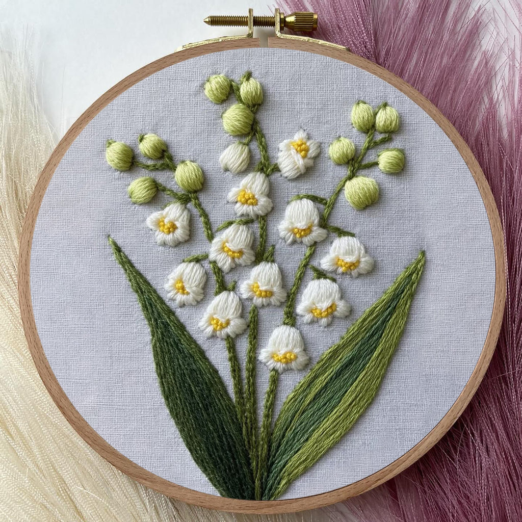 Rubbyoo Embroidery Kit - Lily Of The Valley   | Flower Needle Craft Kits - image 4