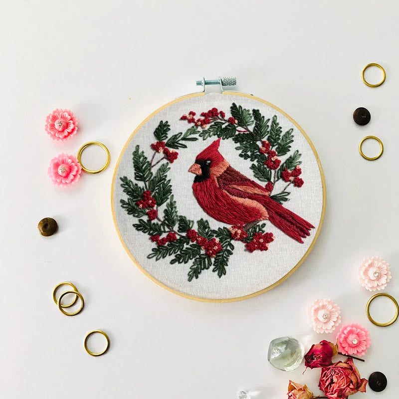 Rubbyoo Embroidery Kit -  Red Cardinal On A Tree | Holiday Needle Craft Gifts - image 8