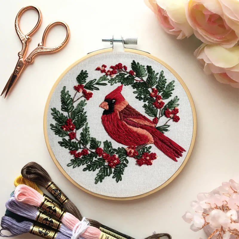 Rubbyoo Embroidery Kit -  Red Cardinal On A Tree | Holiday Needle Craft Gifts - image 4