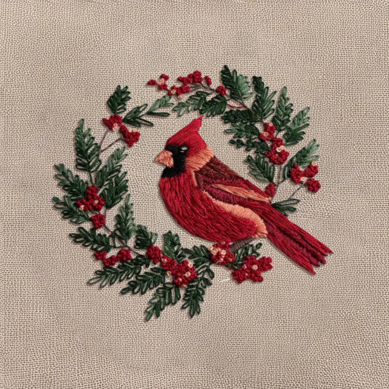 Rubbyoo Embroidery Kit -  Red Cardinal On A Tree | Holiday Needle Craft Gifts - image 9