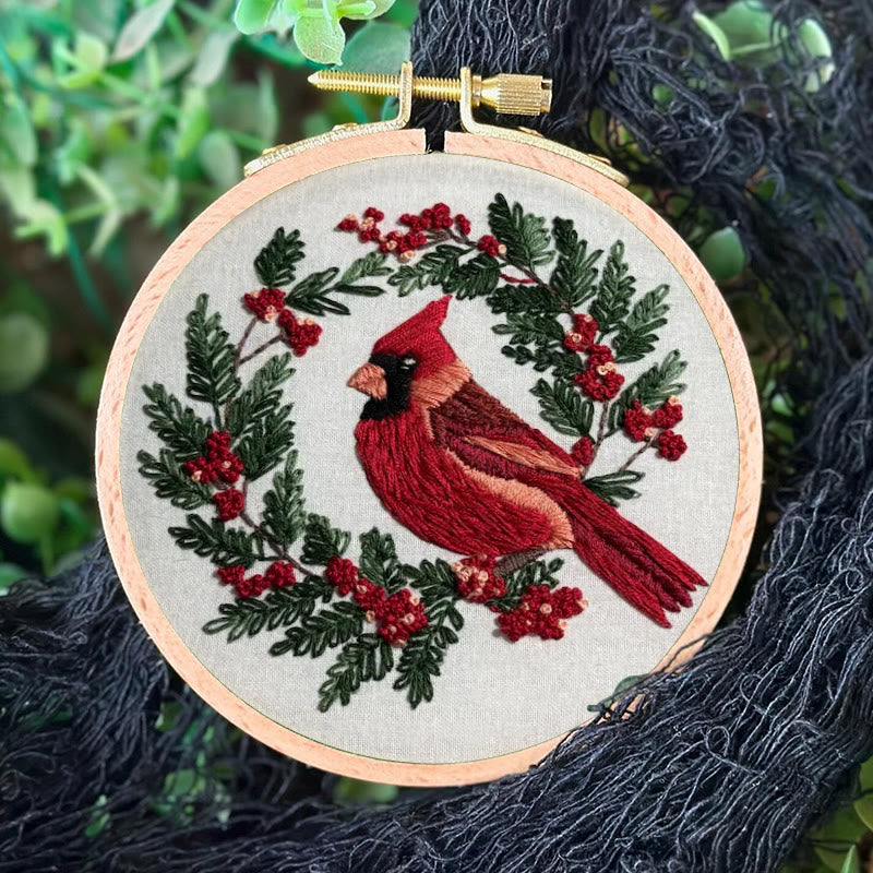Rubbyoo Embroidery Kit -  Red Cardinal On A Tree | Holiday Needle Craft Gifts - image 6
