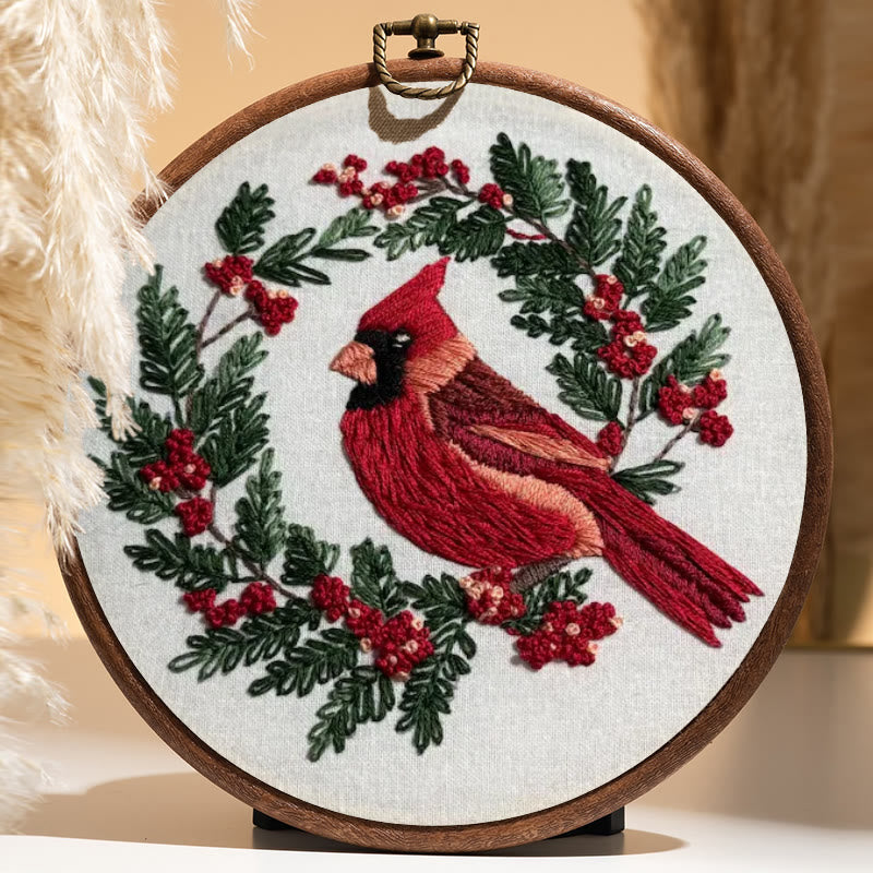 Rubbyoo Embroidery Kit -  Red Cardinal On A Tree | Holiday Needle Craft Gifts - image 3