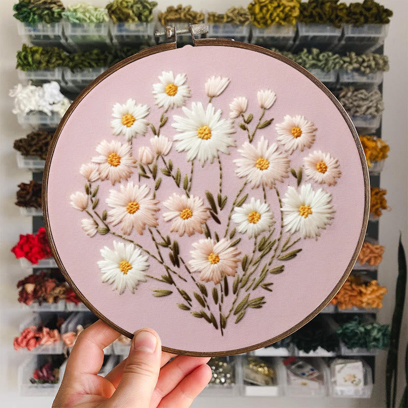 Rubbyoo Embroidery Kit - Wild Daisy Bouquet | Beginner Needle Craft Kits  - image 6