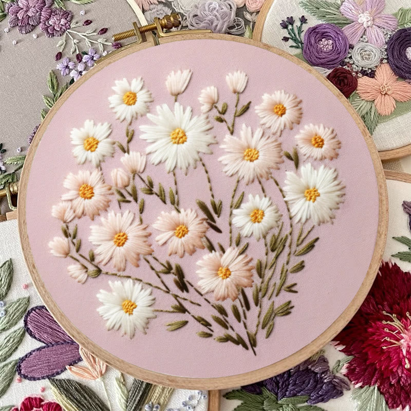 Rubbyoo Embroidery Kit - Wild Daisy Bouquet | Beginner Needle Craft Kits  - image 2