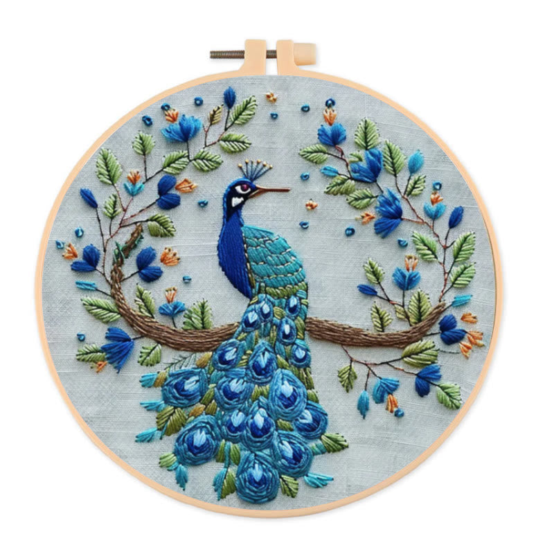 Rubbyoo Embroidery Kit - Stunning Peacock | Diy Handmake Needle Crafts  - 20*20cm - image 0