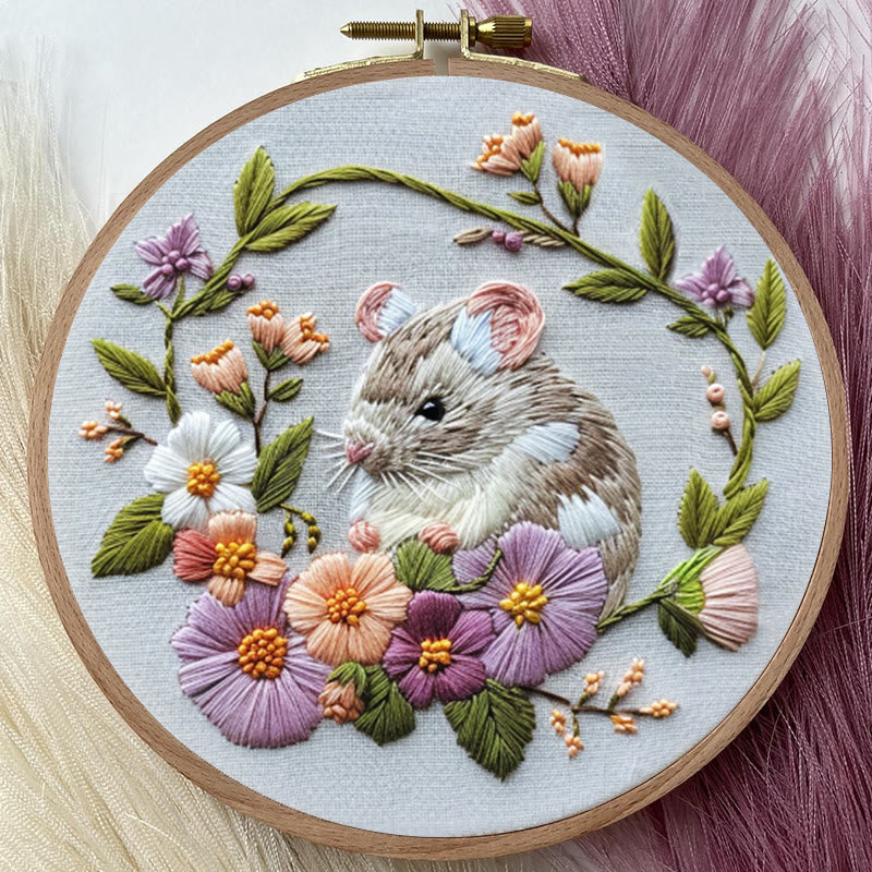 Rubbyoo Embroidery Kit - Forest Mouse  | Diy Needle Craft Gifts - image 1