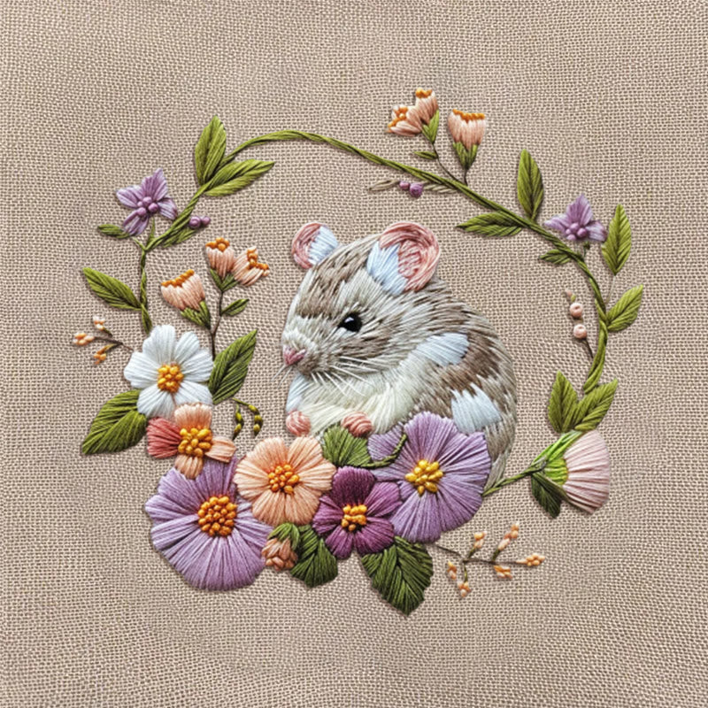 Rubbyoo Embroidery Kit - Forest Mouse  | Diy Needle Craft Gifts - image 9