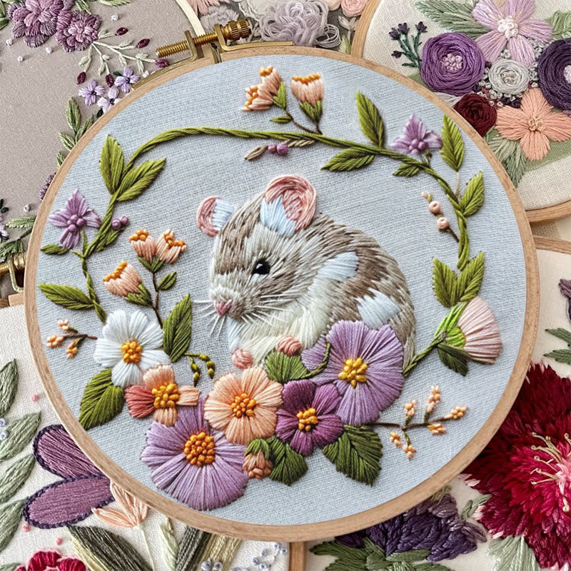 Rubbyoo Embroidery Kit - Forest Mouse  | Diy Needle Craft Gifts - image 3