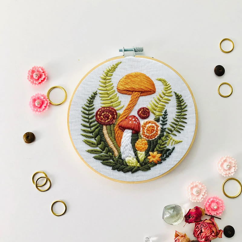 Rubbyoo Embroidery Kit - Fern And Mushroom  | Woodland Needle Crafts - image 7