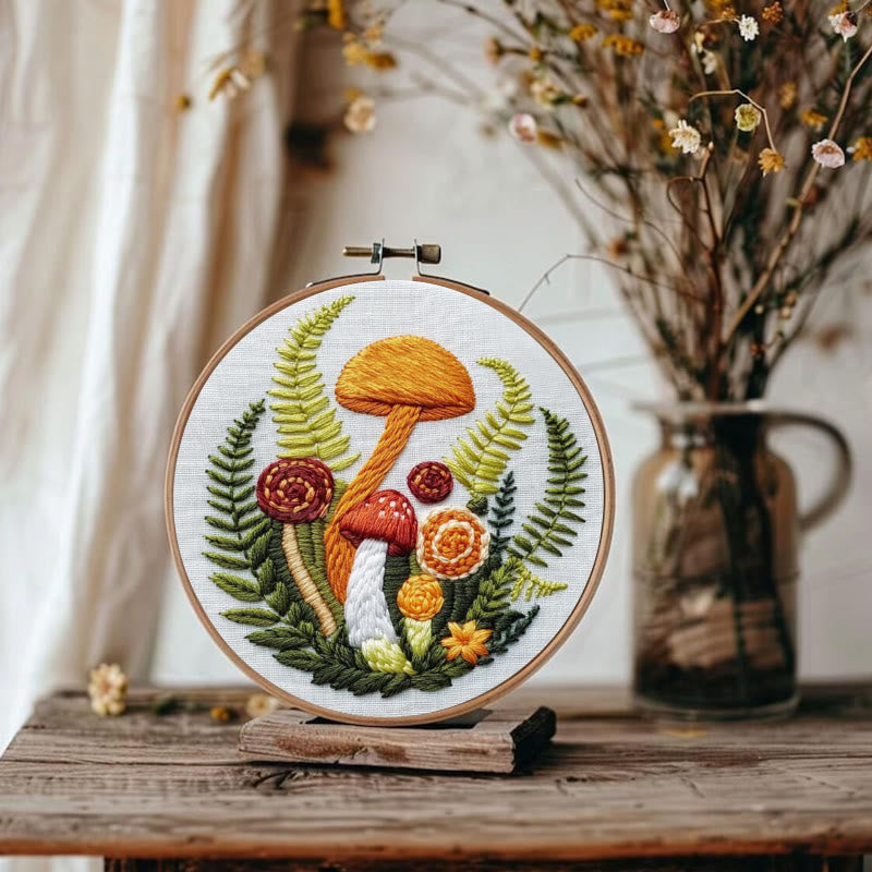 Rubbyoo Embroidery Kit - Fern And Mushroom  | Woodland Needle Crafts - image 8