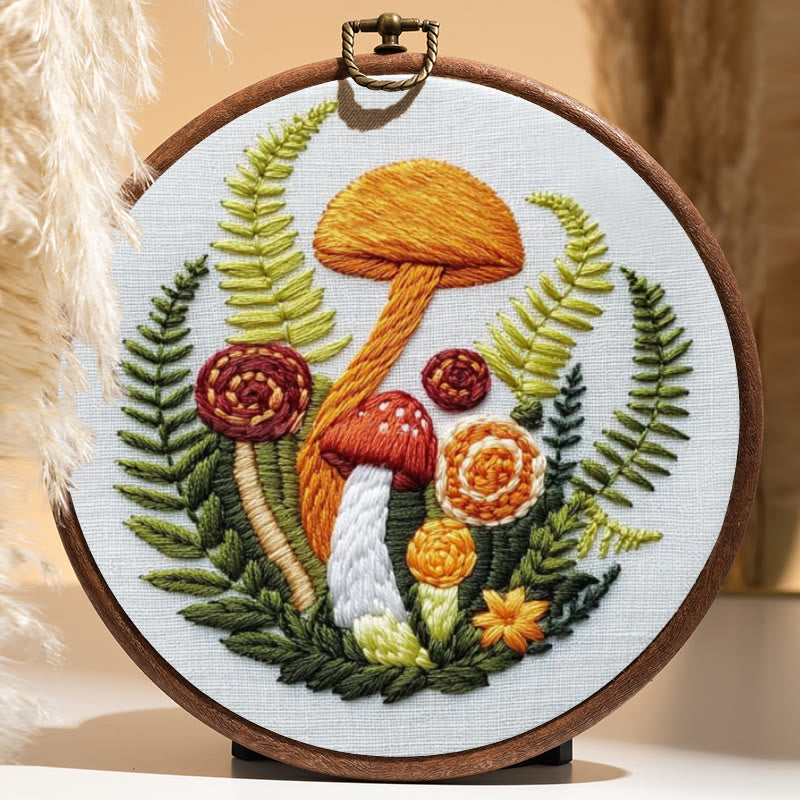 Rubbyoo Embroidery Kit - Fern And Mushroom  | Woodland Needle Crafts - image 4