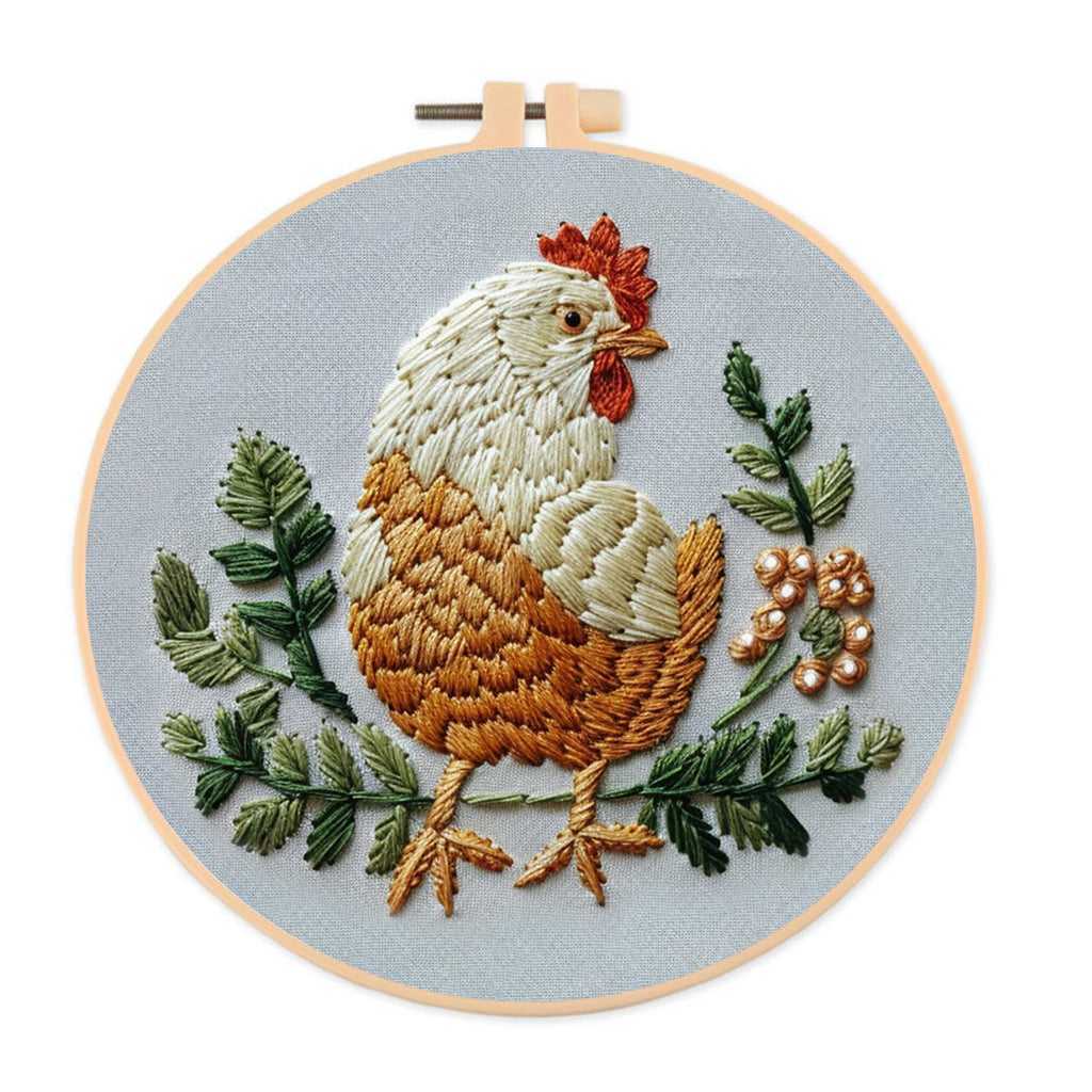 Rubbyoo Embroidery Kit - Cute Rooster  | Animal Lovers Needle Craft - 20*20cm - image 0