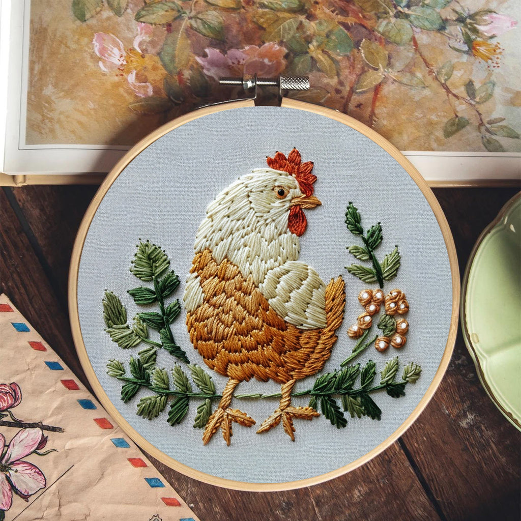 Rubbyoo Embroidery Kit - Cute Rooster  | Animal Lovers Needle Craft - image 1