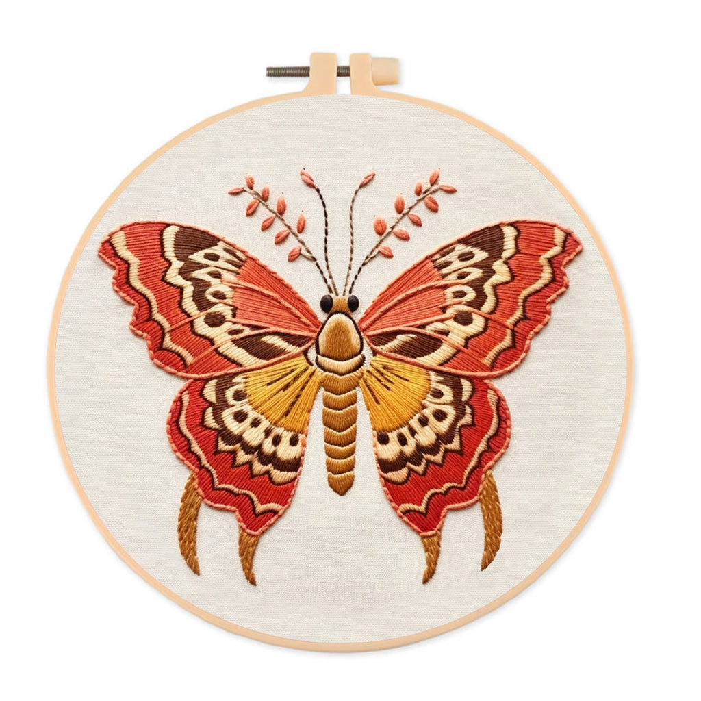 Rubbyoo Embroidery Kit - Attractive Butterfly | Insect Needle Craft Kits - 20*20cm - image 0