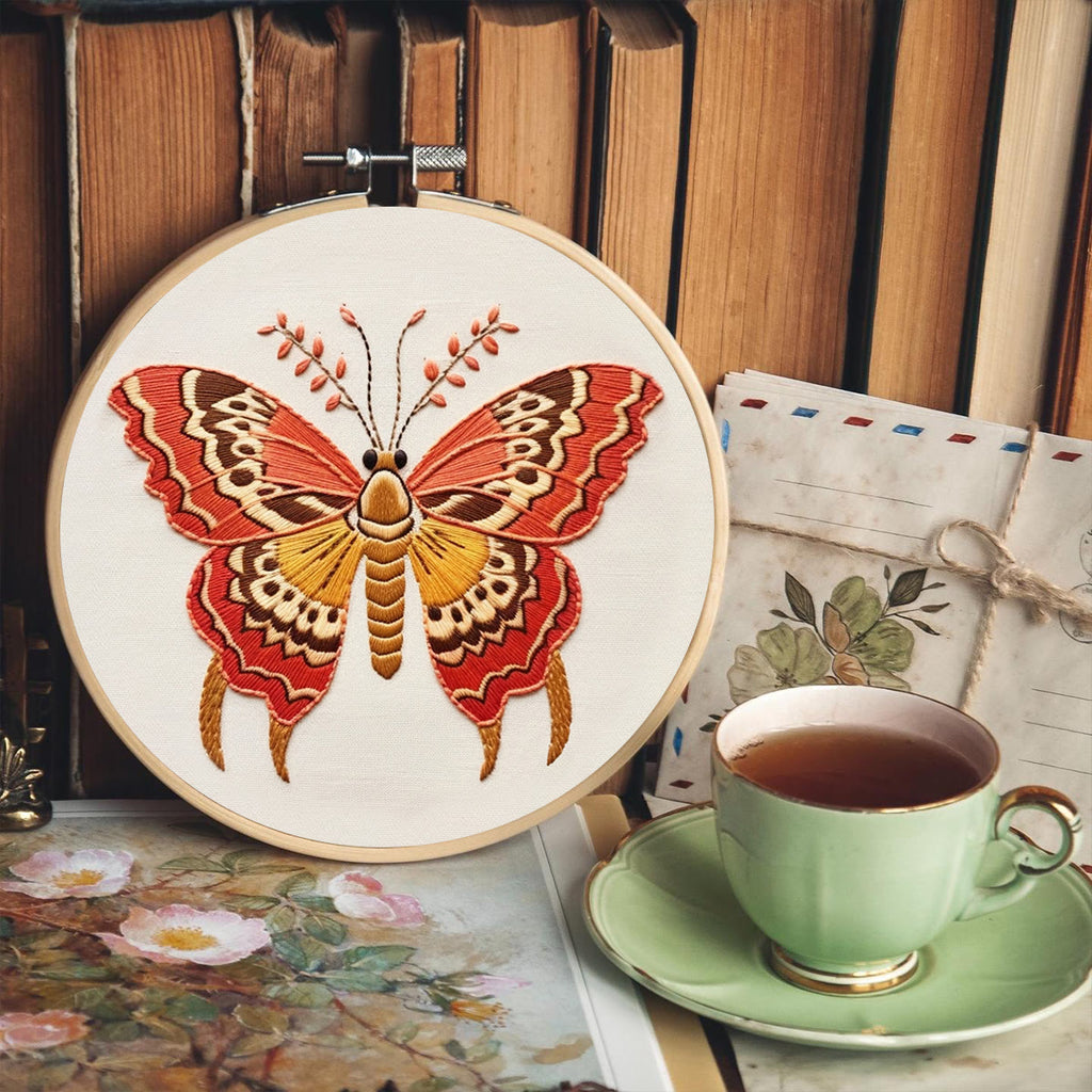 Rubbyoo Embroidery Kit - Attractive Butterfly | Insect Needle Craft Kits - image 1