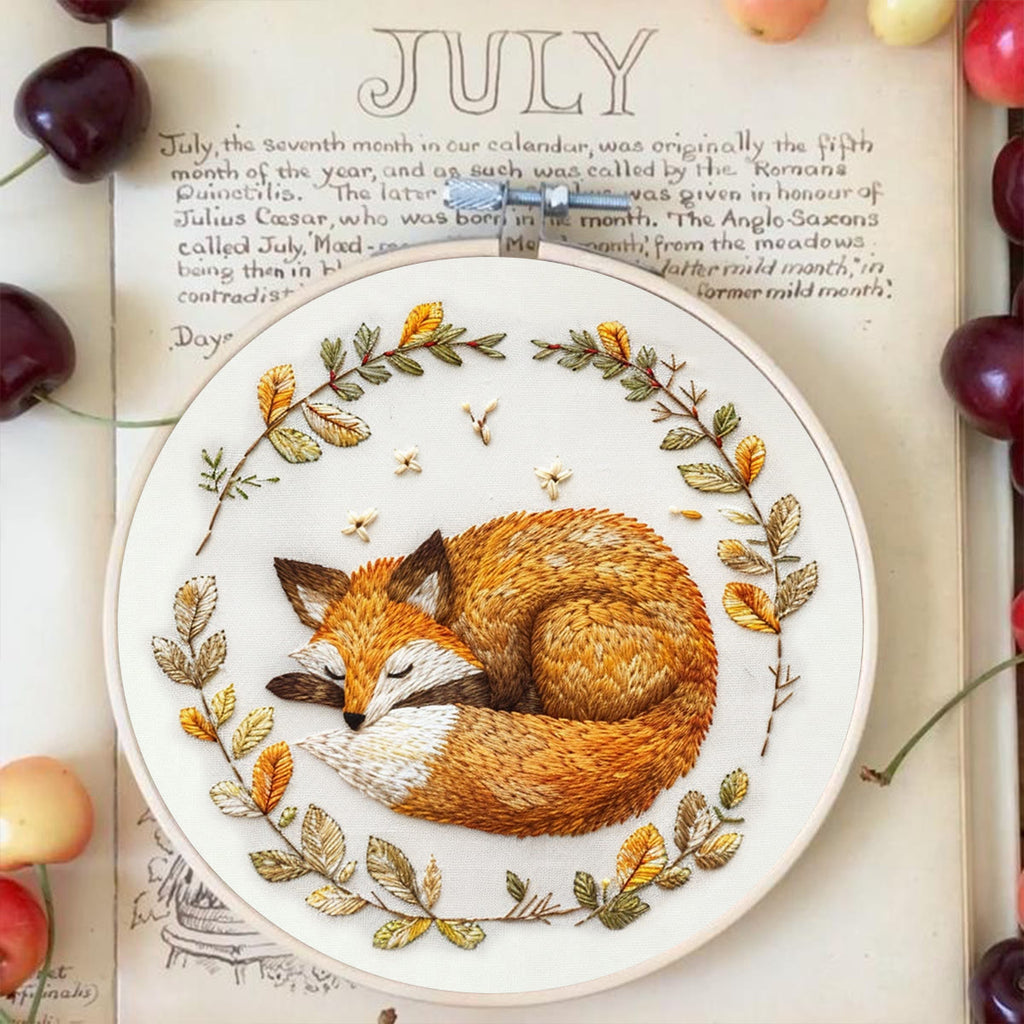 Rubbyoo Embroidery Kit - Woodland Sleeping Fox | Handmake Needle Crafts - image 3