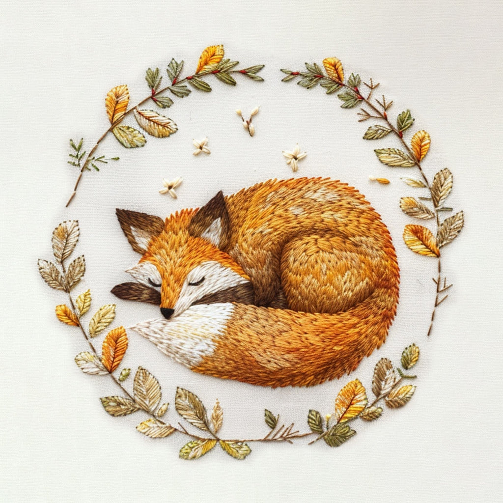 Rubbyoo Embroidery Kit - Woodland Sleeping Fox | Handmake Needle Crafts - image 9