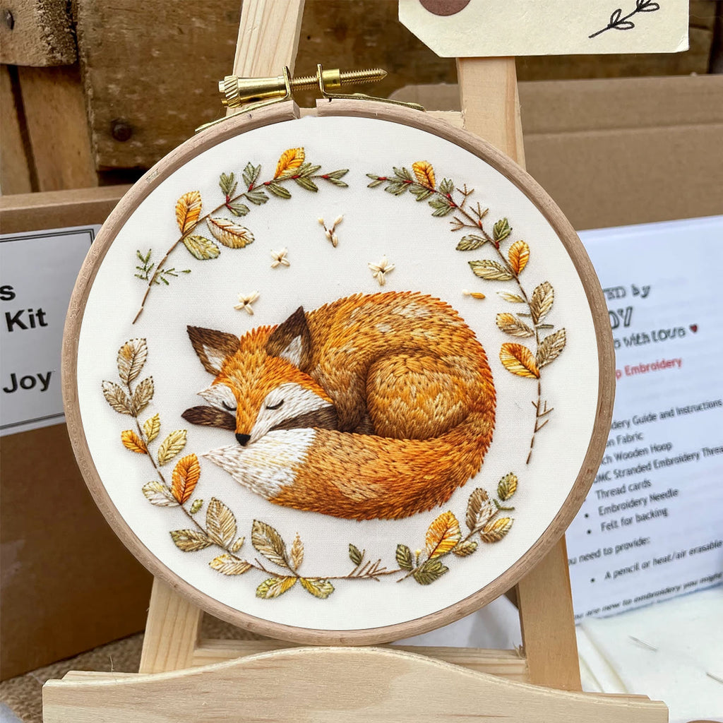 Rubbyoo Embroidery Kit - Woodland Sleeping Fox | Handmake Needle Crafts - image 2