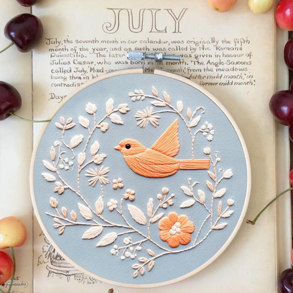 Rubbyoo Embroidery Kit - Little Floral Pigeon  | Diy Handmake Needle Craft  - image 2