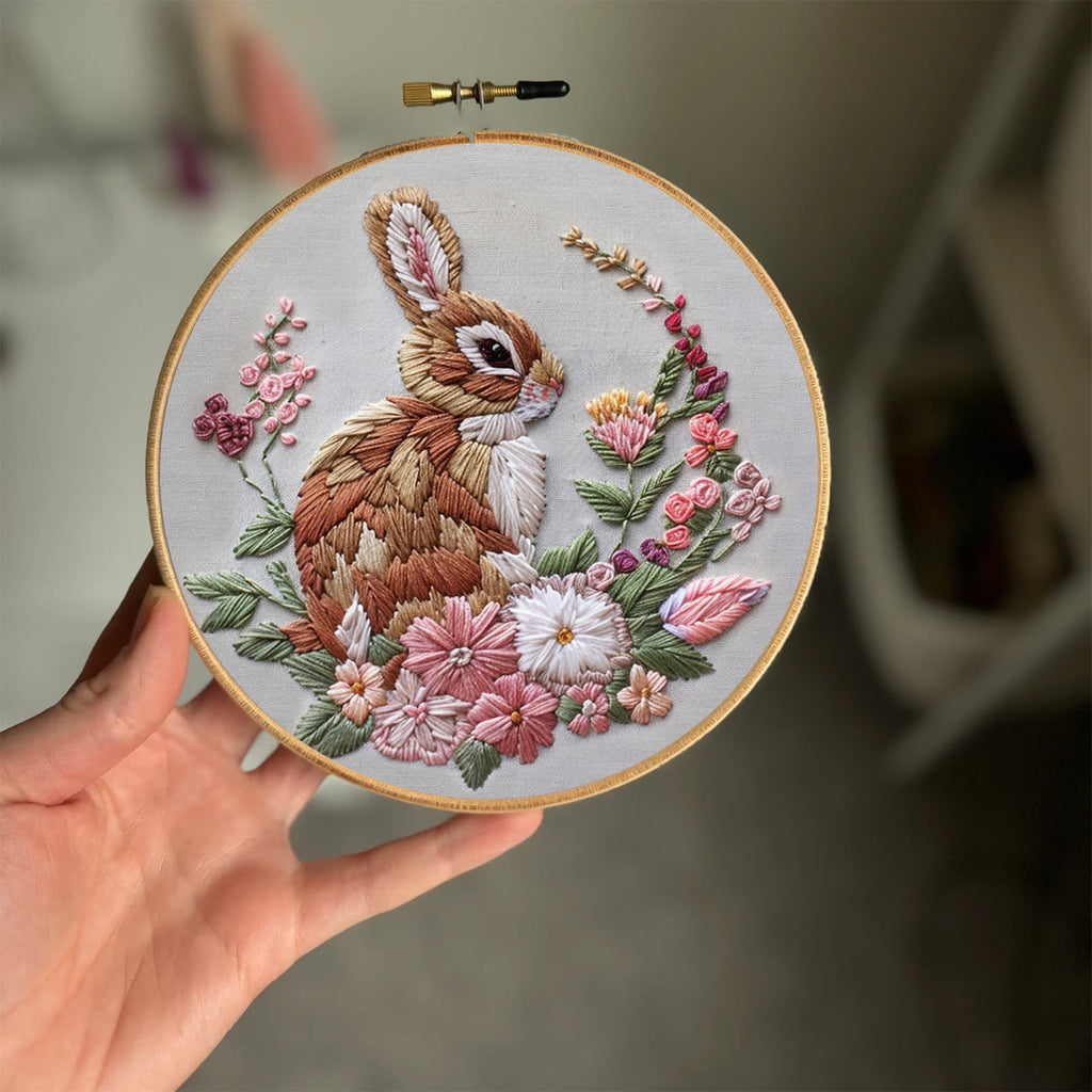 Rubbyoo Embroidery Kit - Charming Floral Rabbit | Diy Holiday Craft Gifts - image 7