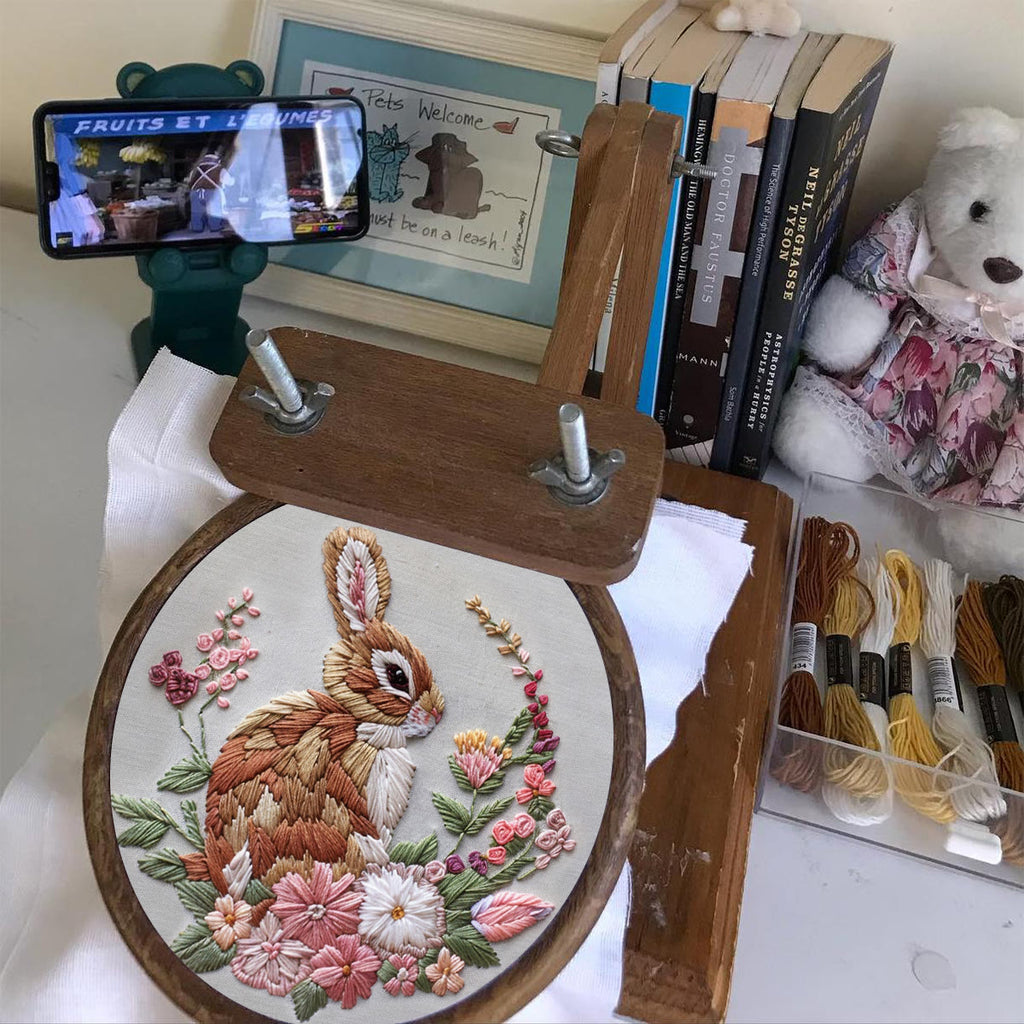 Rubbyoo Embroidery Kit - Charming Floral Rabbit | Diy Holiday Craft Gifts - image 6