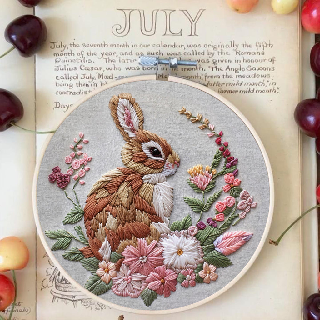 Rubbyoo Embroidery Kit - Charming Floral Rabbit | Diy Holiday Craft Gifts - image 4