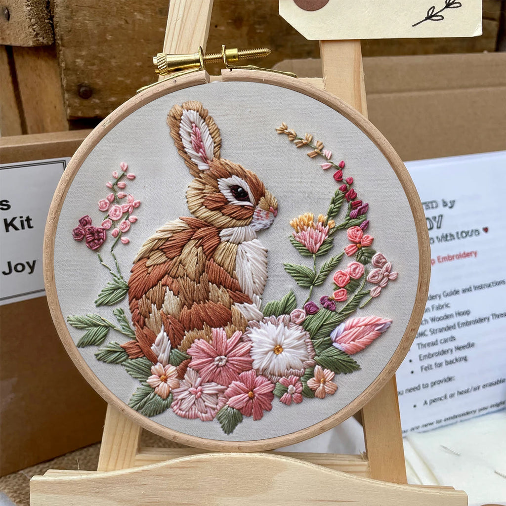 Rubbyoo Embroidery Kit - Charming Floral Rabbit | Diy Holiday Craft Gifts - image 5