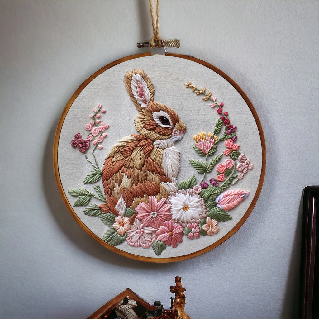 Rubbyoo Embroidery Kit - Charming Floral Rabbit | Diy Holiday Craft Gifts - image 8