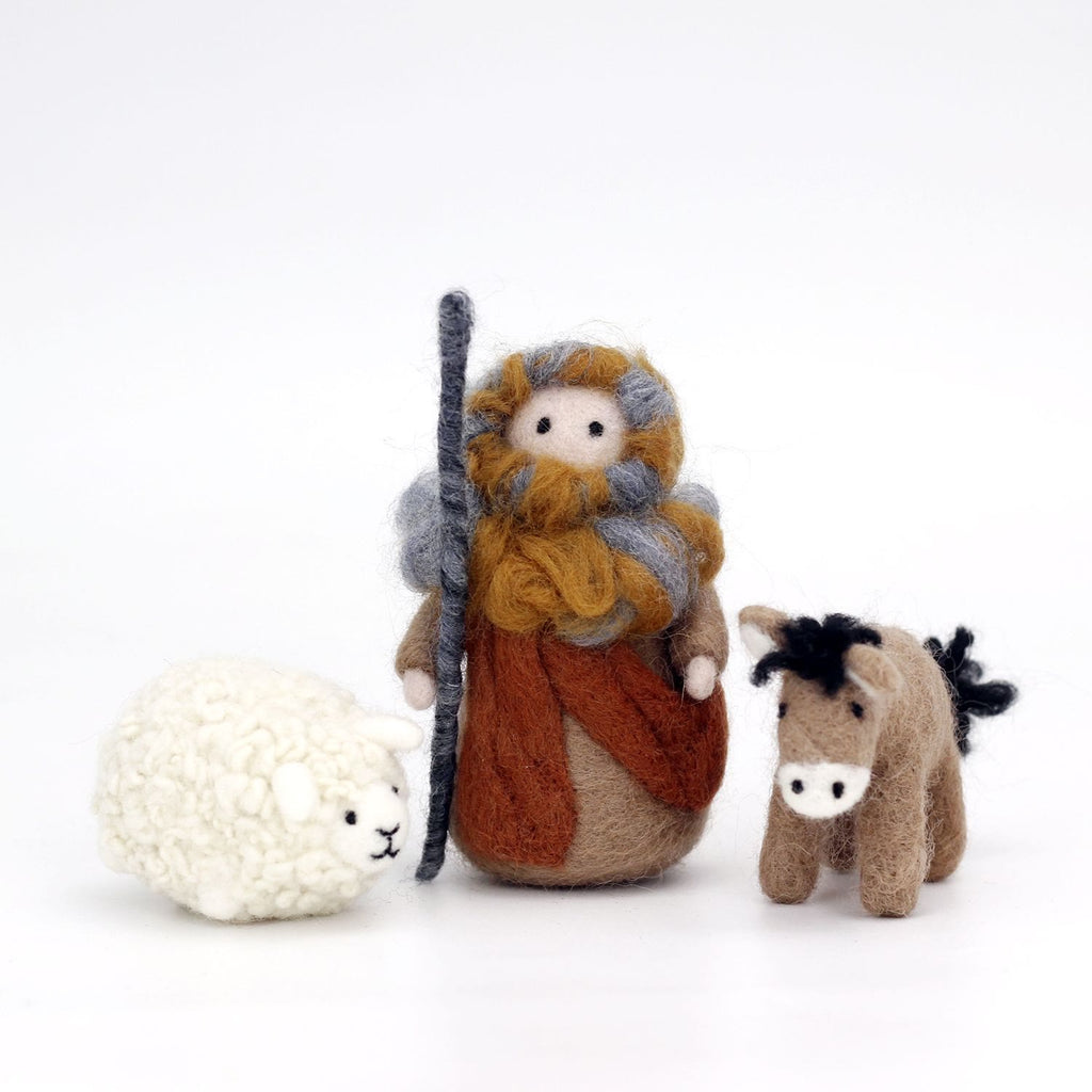 Nativity Needle Felt Kit - Wool Felted Dolls | DIY Handmake lovers | Nice Needle Collectible Gifts - Shepherd + Sheep +Donkey kit - image 14