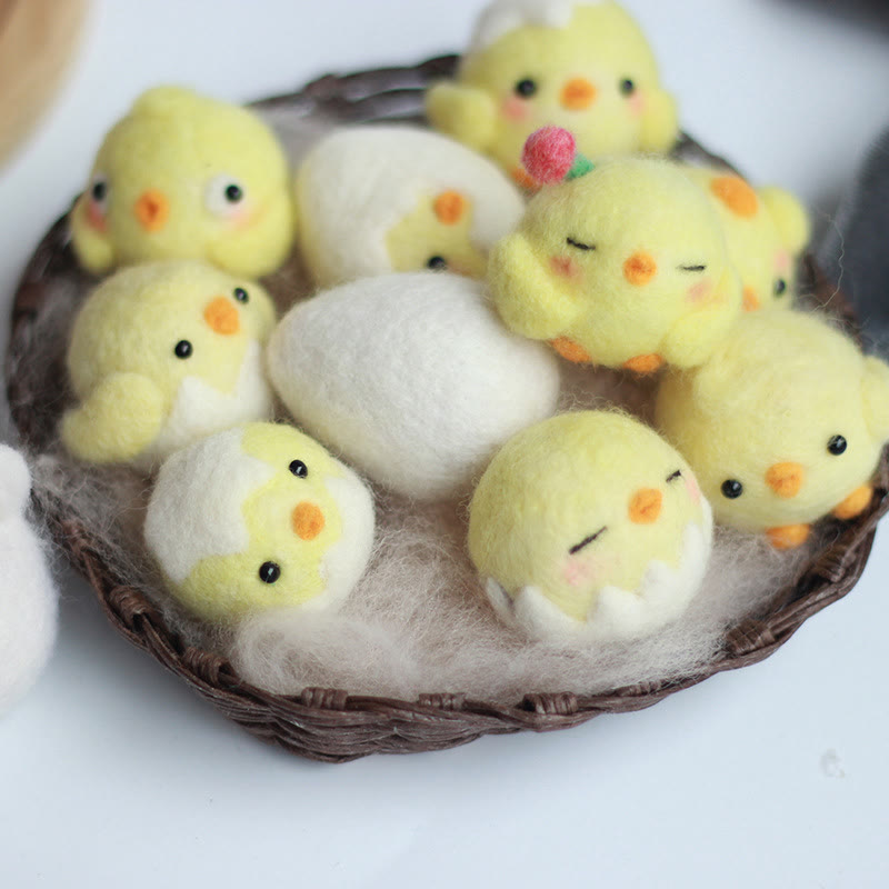 Chicken Family Needle Felt Kit - Cute Wool Felted Dolls | Diy Handmake Craft |  Decorative gifts - image 1