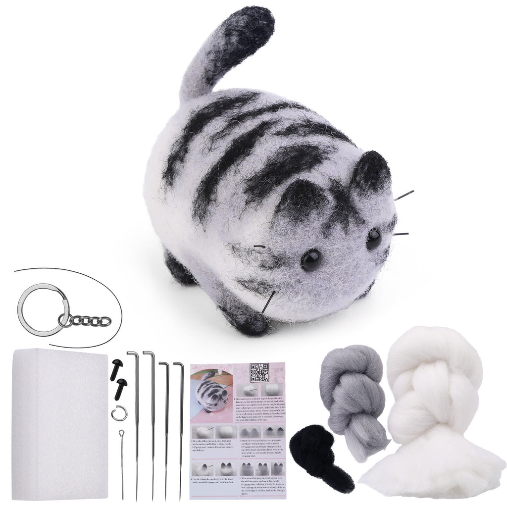 Cat Series Needle Felt Kit - Wool Felted Dolls | Decorative Ornaments |  Perfect Gift For Cat Lovers - British shorthair kitten kit - image 3