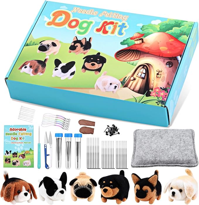 Dog Series Needle Felt Kit - Gift For Dog Lovers | Animal Wool Felted Dolls | Cute Decorative Ornaments  - Six dogs combination kit - image 8