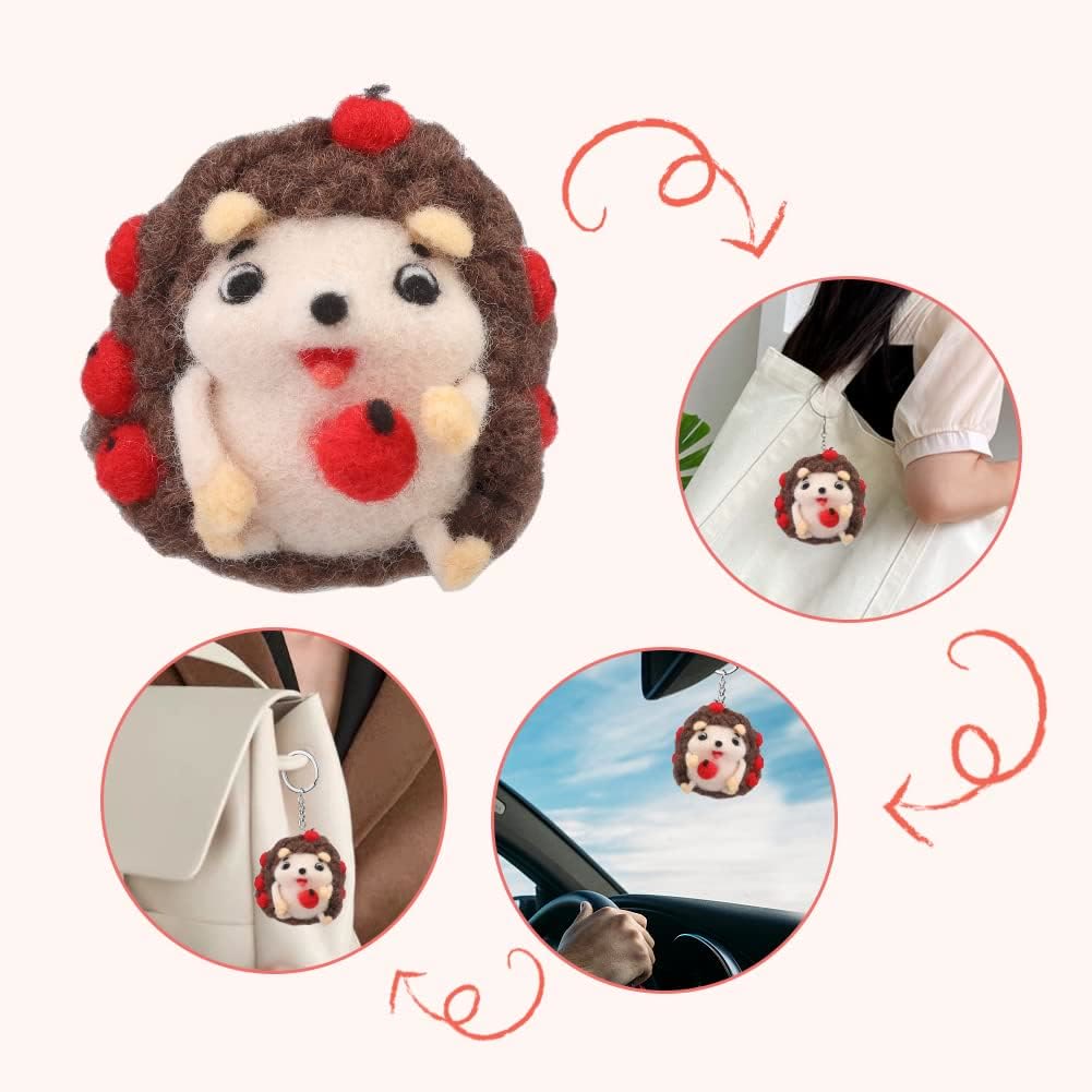  Hedgehog Needle Felt Kit - Animal Felted Dolls |   Beginner Diy Gifts | Decorative Ornaments  - image 5